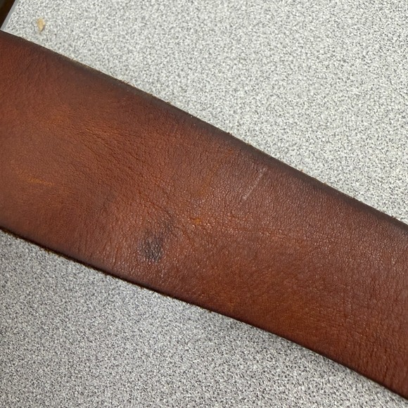 Lauren Ralph Lauren Leather Belt Womens XL Brown Brass Buckle 1.5in Casual Prep - Picture 6 of 12